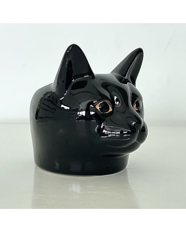 Lucky - Chat noir - Coquetier en céramique Quail Ceramics oeuf original design