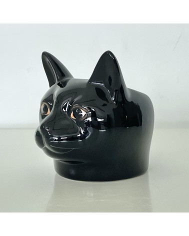 Lucky - Black Cat - Eggcup Quail Ceramics cute egg cup holder