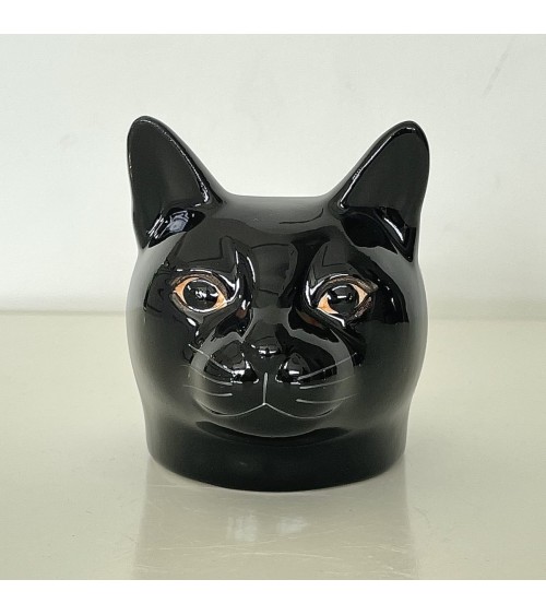 Lucky - Black Cat - Eggcup Quail Ceramics cute egg cup holder