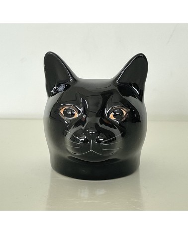 Lucky - Chat noir - Coquetier en céramique Quail Ceramics oeuf original design