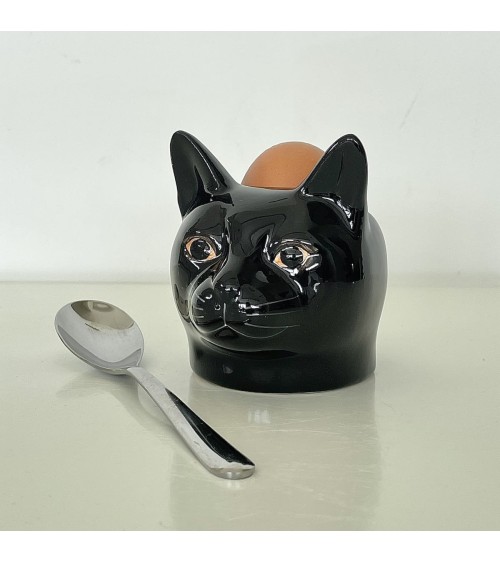 Lucky - Black Cat - Eggcup Quail Ceramics cute egg cup holder