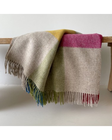 HARLAND Multicolour - Coperta di pura lana vergine Bronte by Moon plaid per divano in lana coperta morbida letto matrimoniale...
