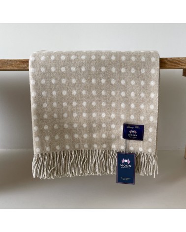 NATURAL SPOT DESIGN Beige - Merino wool blanket Bronte by Moon best for sofa throw warm cozy soft