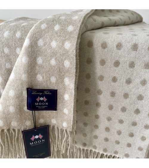 NATURAL SPOT DESIGN Beige - Coperta di lana merino Bronte by Moon di qualità per divano coperte plaid