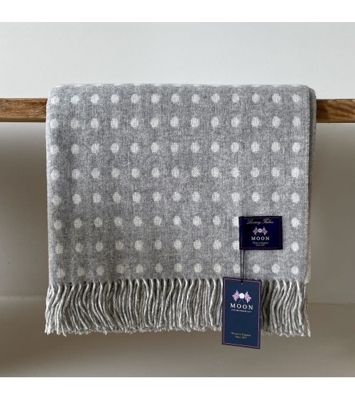 NATURAL SPOT DESIGN Grigio - Coperta di lana merino Bronte by Moon di qualità per divano coperte plaid