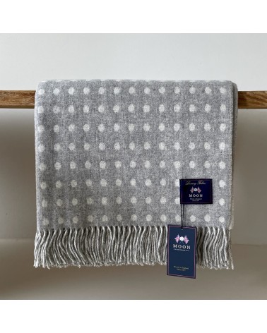 NATURAL SPOT DESIGN Grey - Merino wool blanket Bronte by Moon best for sofa throw warm cozy soft