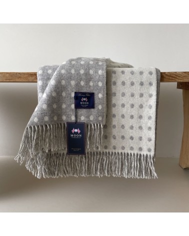 NATURAL SPOT DESIGN Grey - Merino wool blanket Bronte by Moon warm cozy soft sofa throw blanket picnic throws and blankets