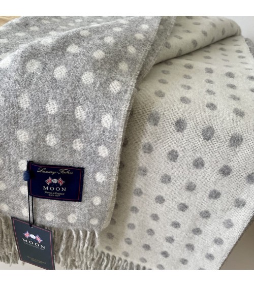NATURAL SPOT DESIGN Grey - Merino wool blanket Bronte by Moon warm cozy soft sofa throw blanket picnic throws and blankets