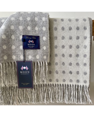 NATURAL SPOT DESIGN Grey - Merino wool blanket Bronte by Moon warm cozy soft sofa throw blanket picnic throws and blankets