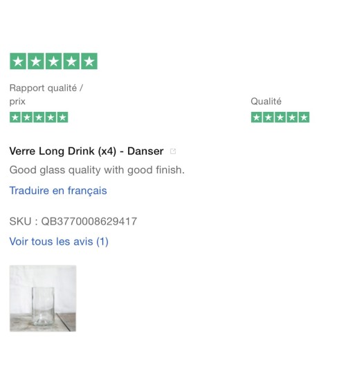 Verre Long Drink (x4) - Danser Q de Bouteilles verrerie design original couleur