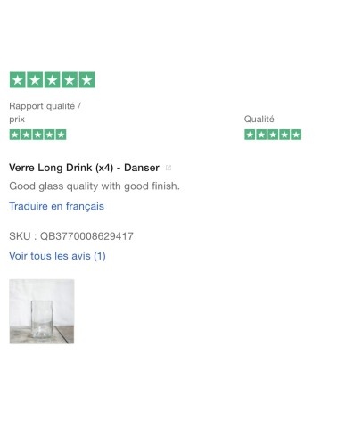 Verre Long Drink (x4) - Danser Q de Bouteilles verrerie design original couleur