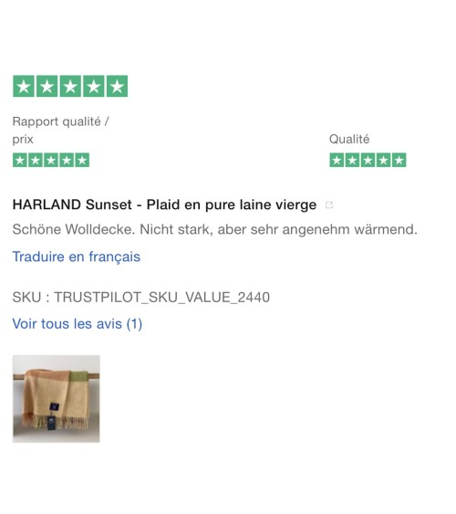 Plaid HARLAND Sunset - Couverture en laine Bronte by Moon un plaid cocooning couverture chaude douce plaide lit