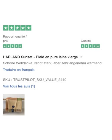 Plaid HARLAND Sunset - Couverture en laine Bronte by Moon un plaid cocooning couverture chaude douce plaide lit