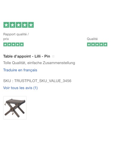 LILLI Kiefer - Beistelltisch, Fußstütze EcoFurn klappbar gartensessel klappliegestuhl wetterfest kaufen