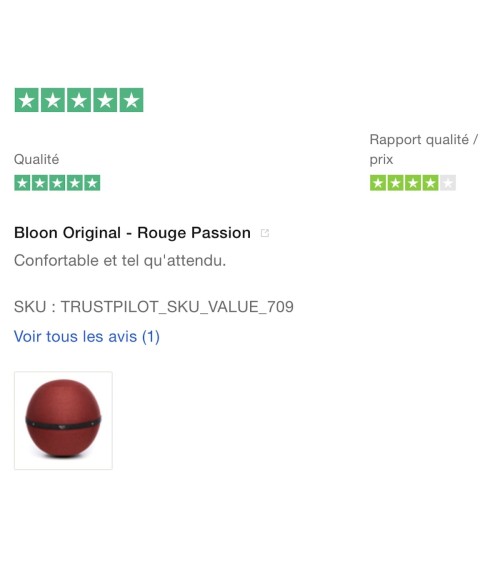 Bloon Original Passion Rot - Sitzball Bloon Paris Büro vluv Sitzbälle gut für rücken kaufen