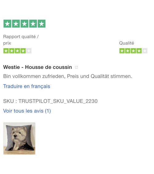 Westie - Housse de coussin Yapatkwa coussins décoratifs pour canapé salon deco original suisse