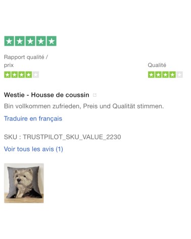 Westie - Housse de coussin Yapatkwa coussins décoratifs pour canapé salon deco original suisse