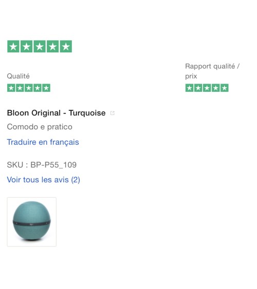 Bloon Original Türkis blau - Sitzball büro Bloon Paris Büro vluv Sitzbälle gut für rücken kaufen