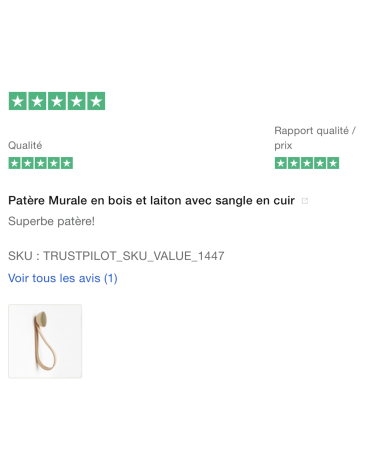 Wood and Brass Coat hook / knob with leather strap 5mm Paper