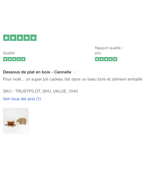 Cannelle - Dessous de plat en bois Reine Mère original suisse