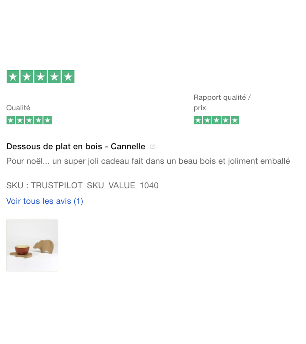 Cannelle - Sottopentola di legno Reine Mère