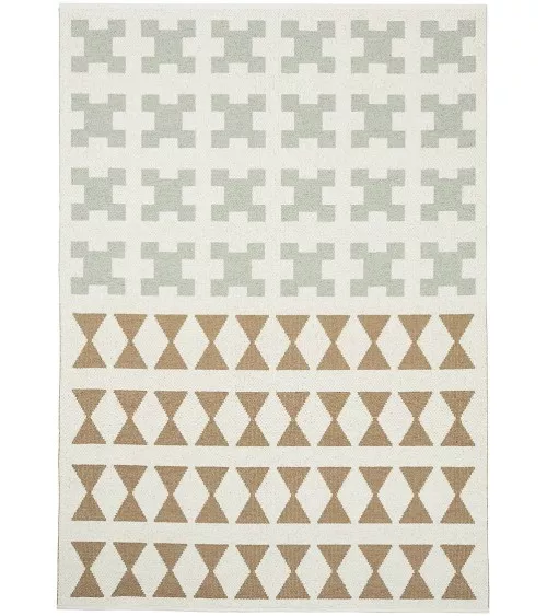 Vinyl Teppich - PARIS Grün / Beige Brita Sweden küchenteppich küchenläufer waschbar waschbarer outdoor teppich Teppichläufer ...