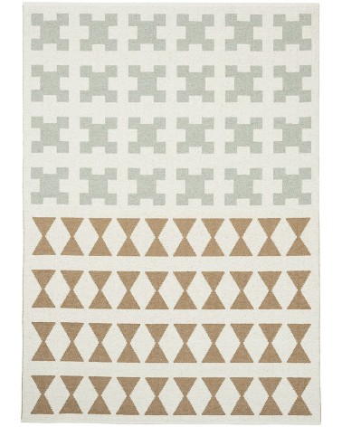 Vinyl Teppich - PARIS Grün / Beige Brita Sweden küchenteppich küchenläufer waschbar waschbarer outdoor teppich Teppichläufer ...