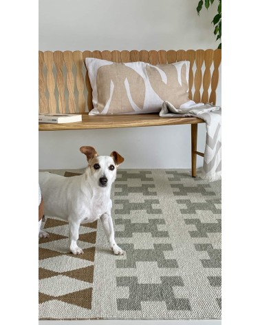 Vinyl Rug - PARIS Green / Beige Brita Sweden cool vinyl rugs runner for kitchen washable outdoor rugs