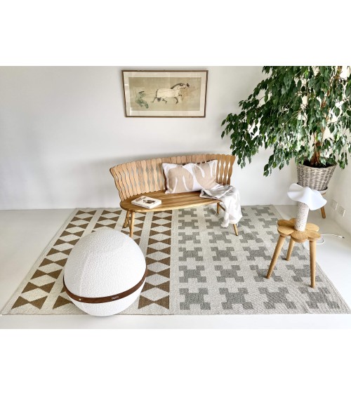 Vinyl Teppich - PARIS Grün / Beige Brita Sweden küchenteppich küchenläufer waschbar waschbarer outdoor teppich Teppichläufer ...