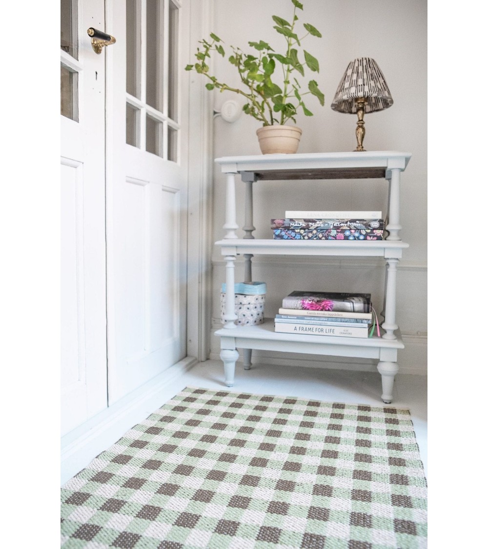 Tapis Vinyle - POPPY Vert Brita Sweden tapis scandinave en vinyle lavable en machine de cuisine exterieur salon couloir