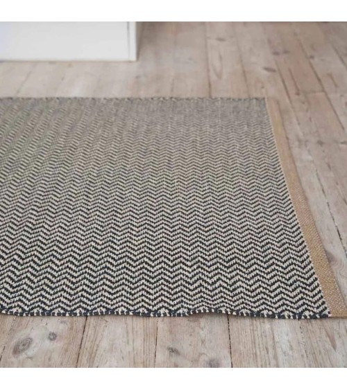 Vinyl Rug - STRAND Black Brita Sweden cool vinyl rugs runner for kitchen washable outdoor rugs