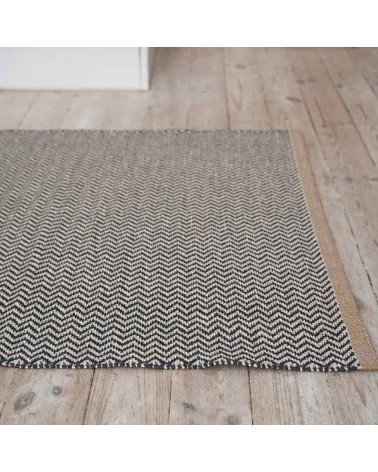 Vinyl Rug - STRAND Black Brita Sweden cool vinyl rugs runner for kitchen washable outdoor rugs