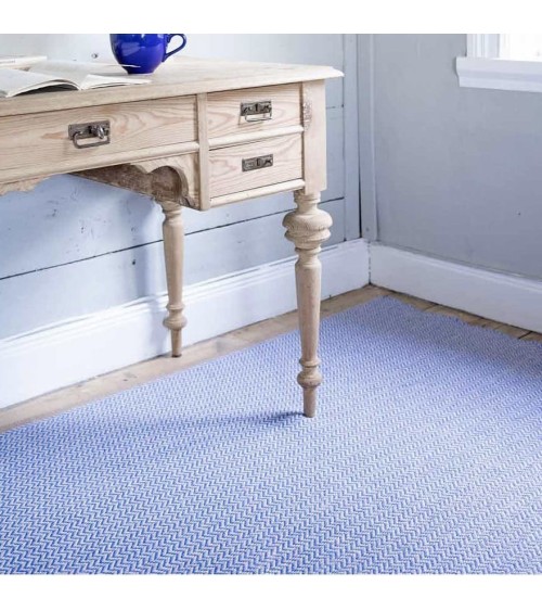 Tapis Vinyle - STRAND Bleu Brita Sweden tapis scandinave en vinyle lavable en machine de cuisine exterieur salon couloir