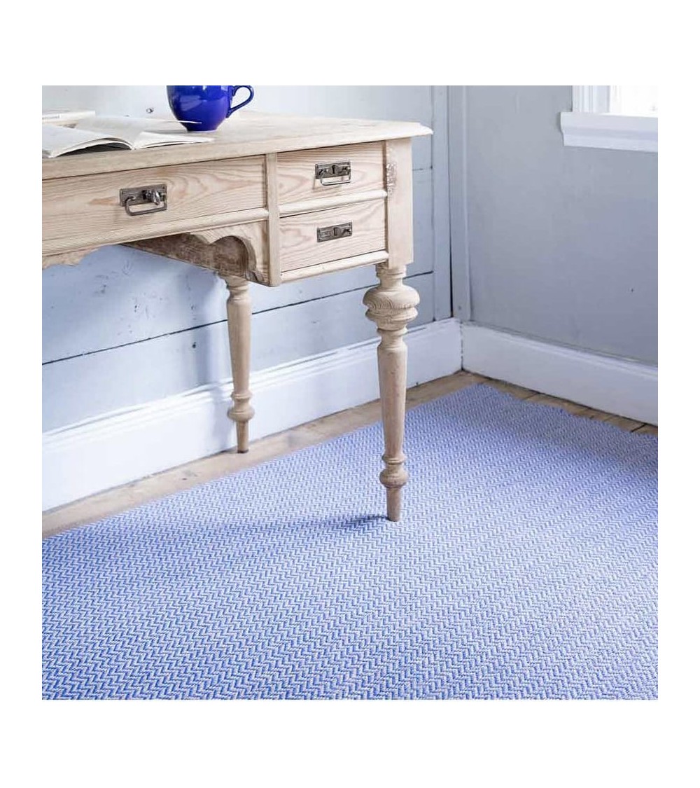 Vinyl Teppich - STRAND Blau Brita Sweden küchenteppich küchenläufer waschbar waschbarer outdoor teppich Teppichläufer balkon