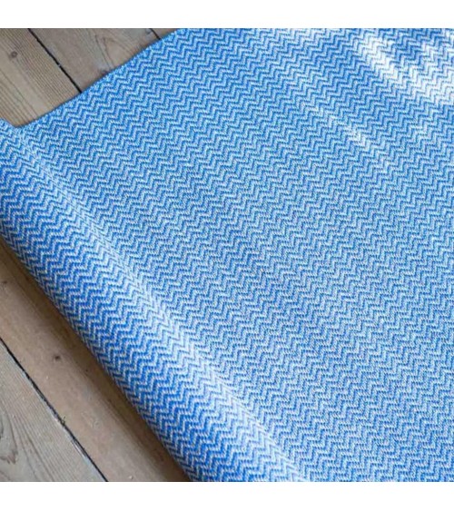 Tapis Vinyle - STRAND Bleu Brita Sweden tapis scandinave en vinyle lavable en machine de cuisine exterieur salon couloir