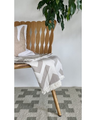 Cotton Blanket - FLORENS Greige Brita Sweden best cozy soft throws and blankets for sofa