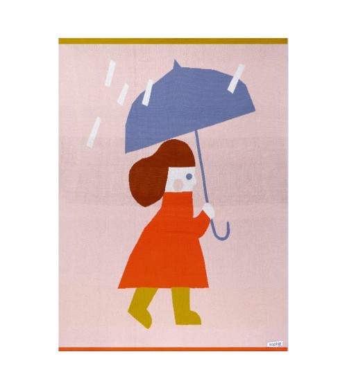 Giorno di pioggia - Copertina per neonato Sophie Home di qualità per divano coperte plaid