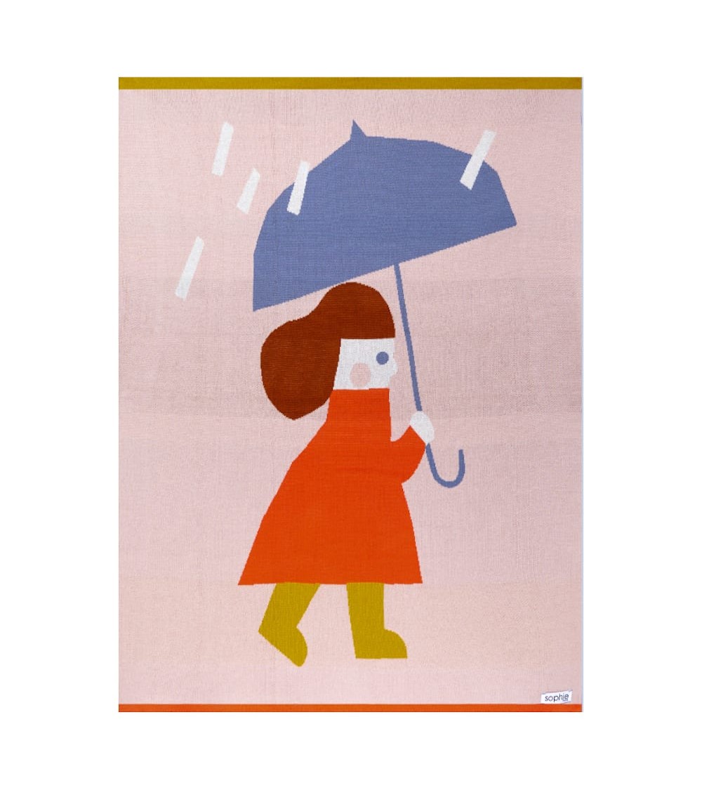 Jour de pluie - Couverture bébé & enfant Sophie Home couverture tricot pour poussette maxi cosi plaide plaid pour bebe