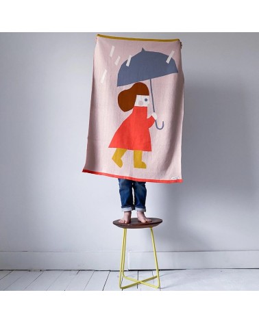 Jour de pluie - Couverture bébé & enfant Sophie Home plaide pour canapé de lit cocooning chaud