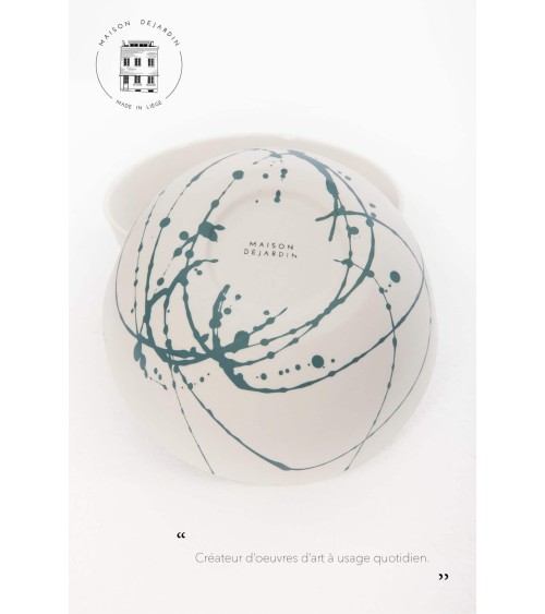 Grande Ciotola in Porcellana - Signature Blu Maison Dejardin ceramica design particolari