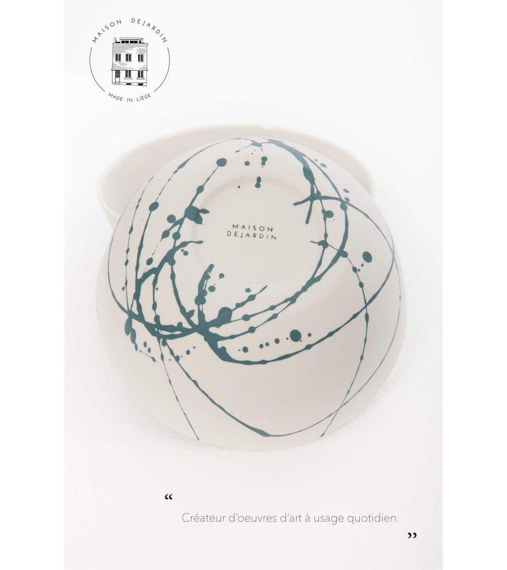 Grande Ciotola in Porcellana - Signature Blu Maison Dejardin ceramica design particolari