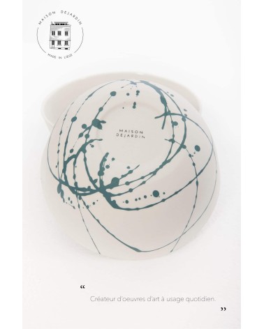 Large Porcelain Bowl - Signature Blue Maison Dejardin ramen salad fruit pasta soup cereal ceramic bowl