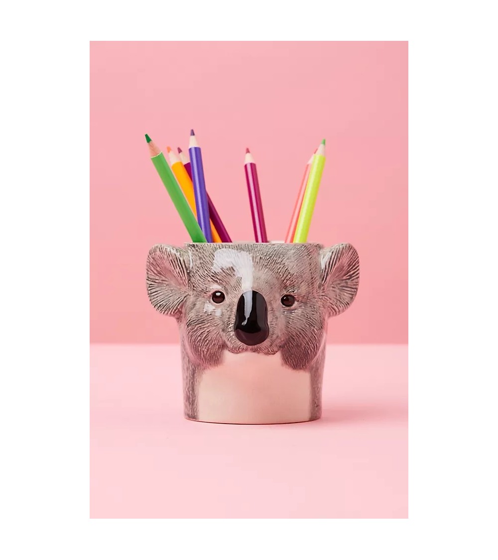 Koala - Animal Pencil pot & Flower pot Quail Ceramics pretty pen pot holder cutlery toothbrush makeup brush