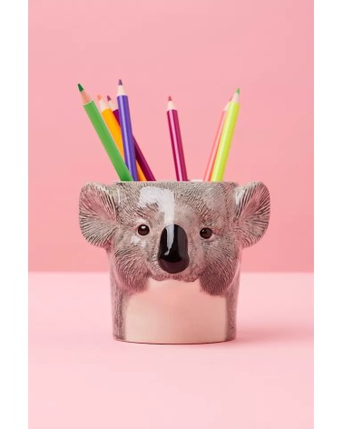 Koala - Animal Pencil pot & Flower pot Quail Ceramics pretty pen pot holder cutlery toothbrush makeup brush