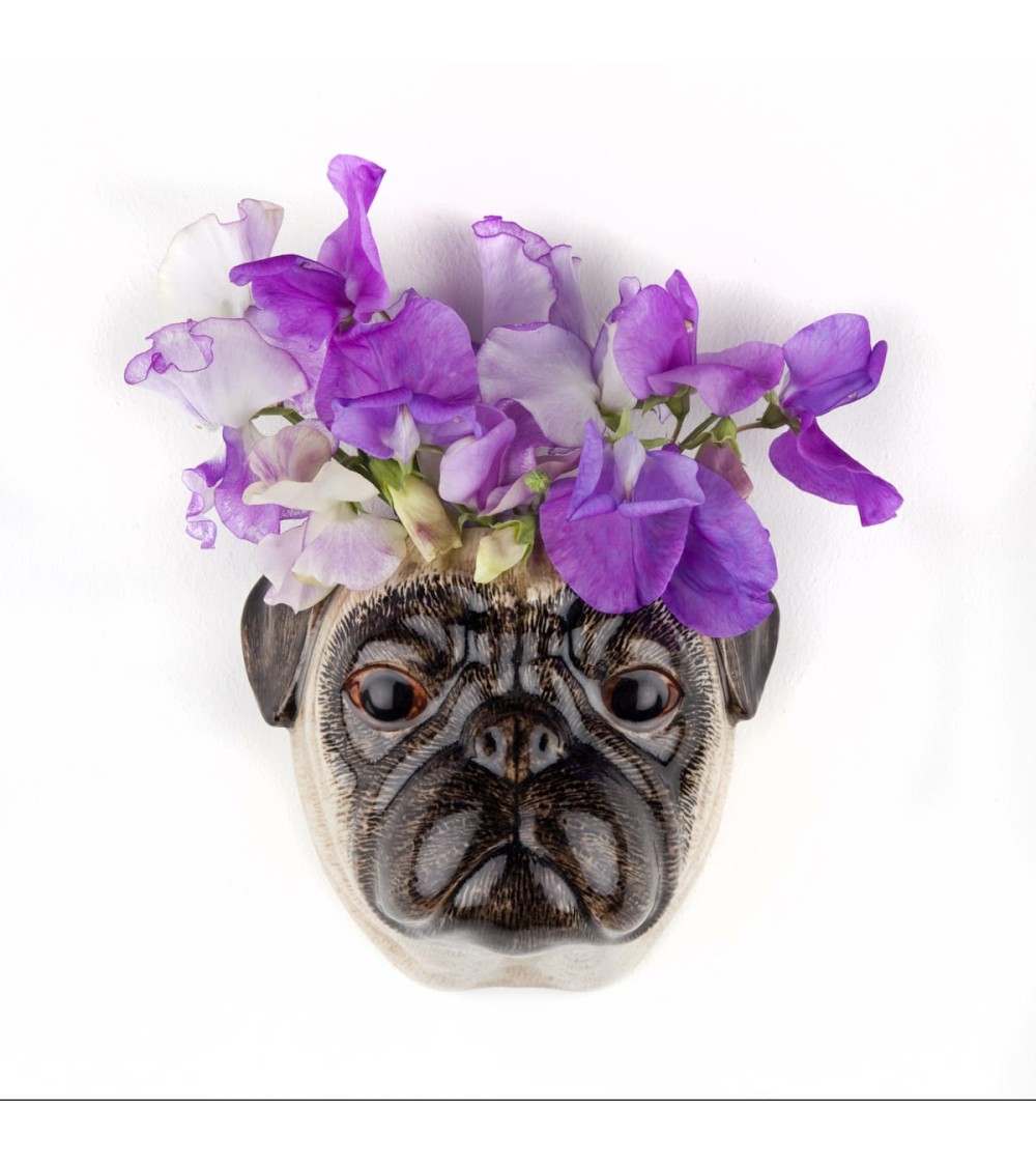 Fawn Pug - Small Dog Wall Vase Quail Ceramics table flower living room vase kitatori switzerland