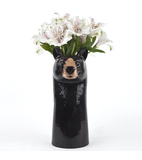 Vase à fleurs - Ours Noir Quail Ceramics design fleur décoratif original kitatori suisse