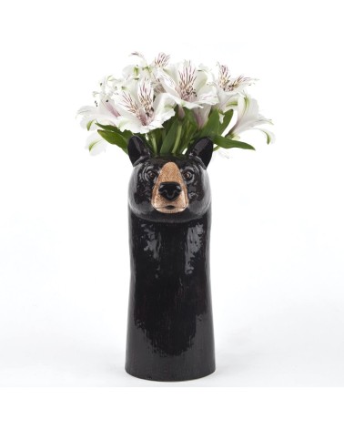 Vase à fleurs - Ours Noir Quail Ceramics design fleur décoratif original kitatori suisse