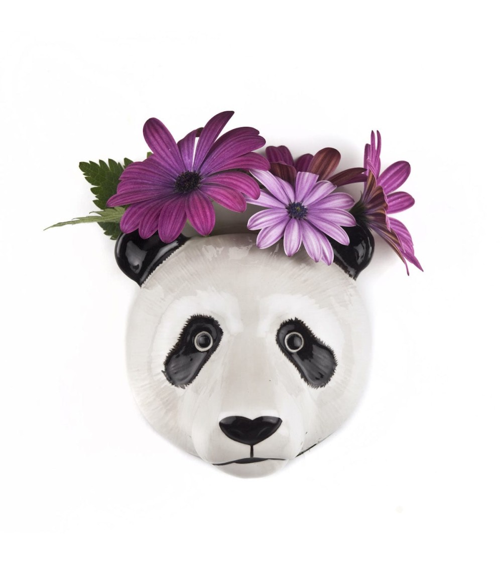 Panda - Petit vase mural Quail Ceramics design fleur décoratif original kitatori suisse