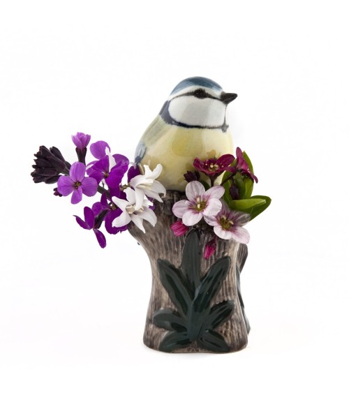 Mésange bleue - Mini vase à fleurs Quail Ceramics design fleur décoratif original kitatori suisse