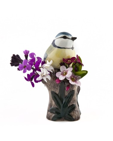 Mésange bleue - Mini vase à fleurs Quail Ceramics design fleur décoratif original kitatori suisse